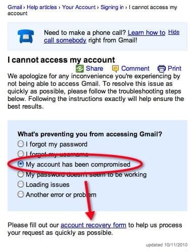 gmail3 Gmail - My account has been compromised